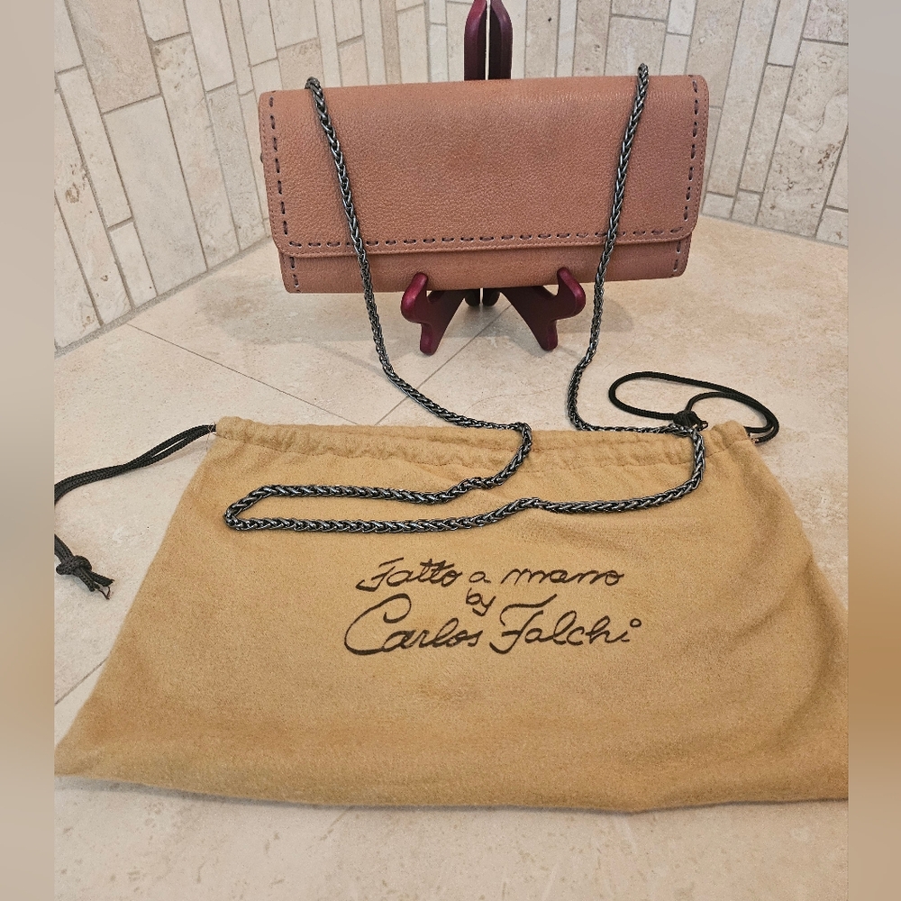 Carlos Falchi Brown Leather Handbag